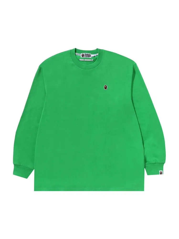 Футболка BAPE Ape Head One Point Long-Sleeve Tee — изображение 1 из 1, зеленый