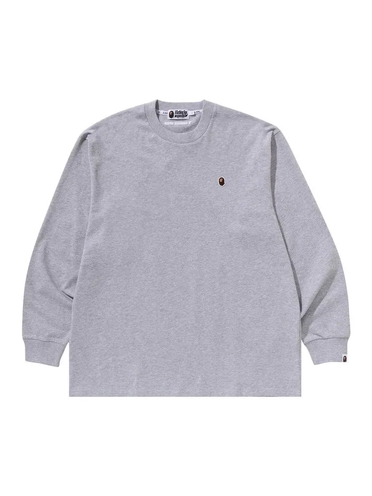 Футболка BAPE Ape Head One Point Long-Sleeve Tee — изображение 1 из 1, серый