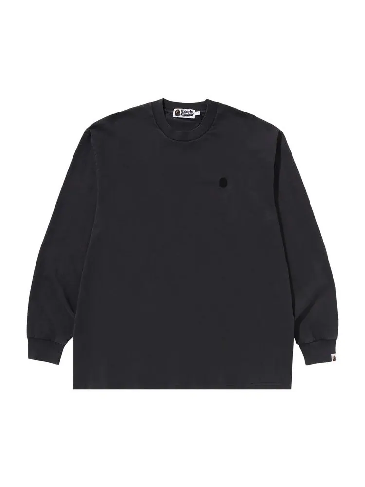 Футболка BAPE Ape Head One Point Garment Dyed Long-Sleeve Tee — изображение 1 из 1, черный