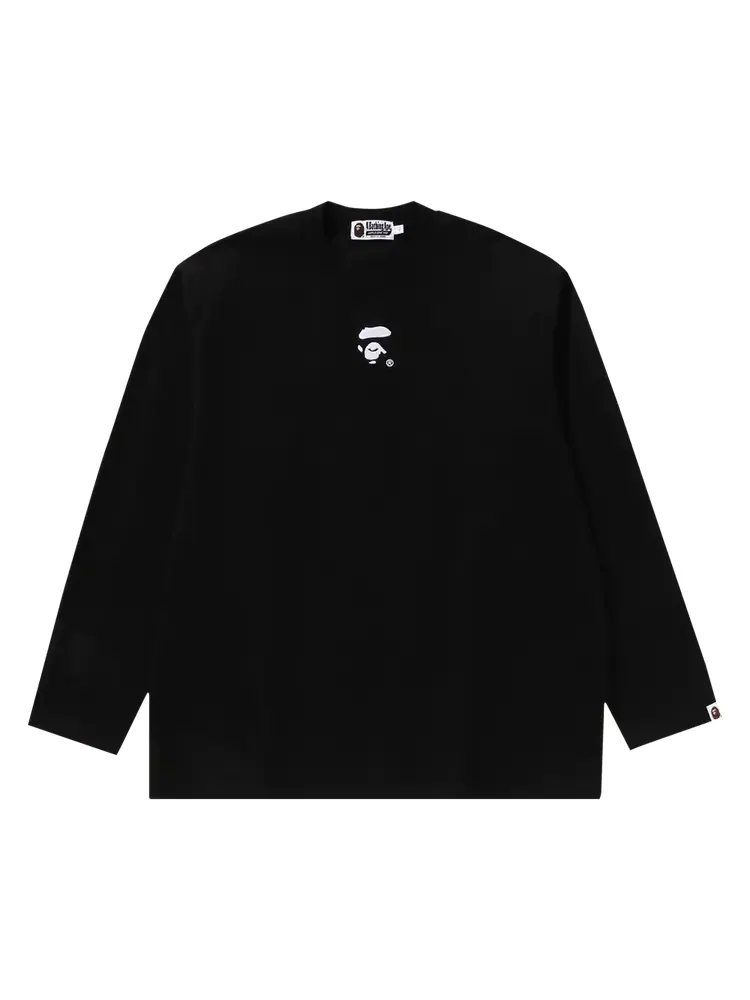 Футболка BAPE Ape Face Long-Sleeve 'Black' — изображение 1 из 3, черный