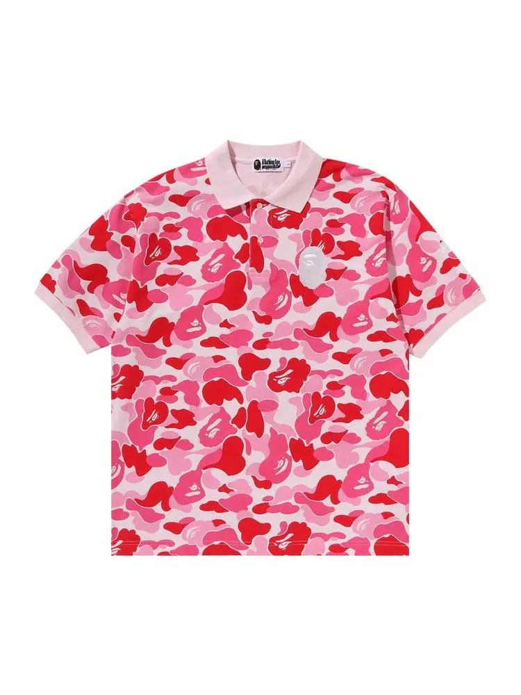 Поло BAPE ABC Camo Large Ape Head Polo — изображение 1 из 1, розовый