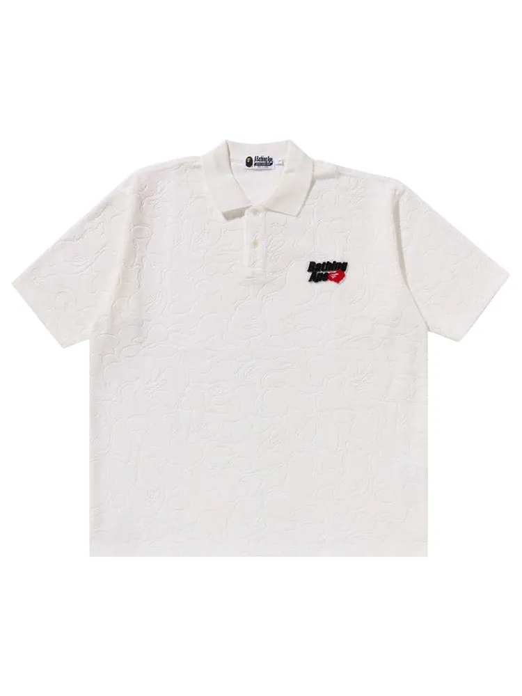 Поло BAPE Line Camo Terry Towel Ape Head One Point Polo — изображение 1 из 1, белый