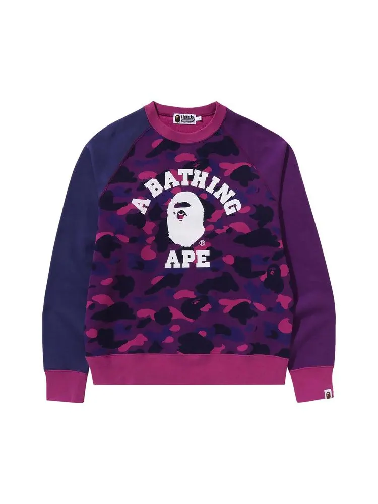 Свитер BAPE Color Camo College Crewneck — изображение 1 из 1, фиолетовый