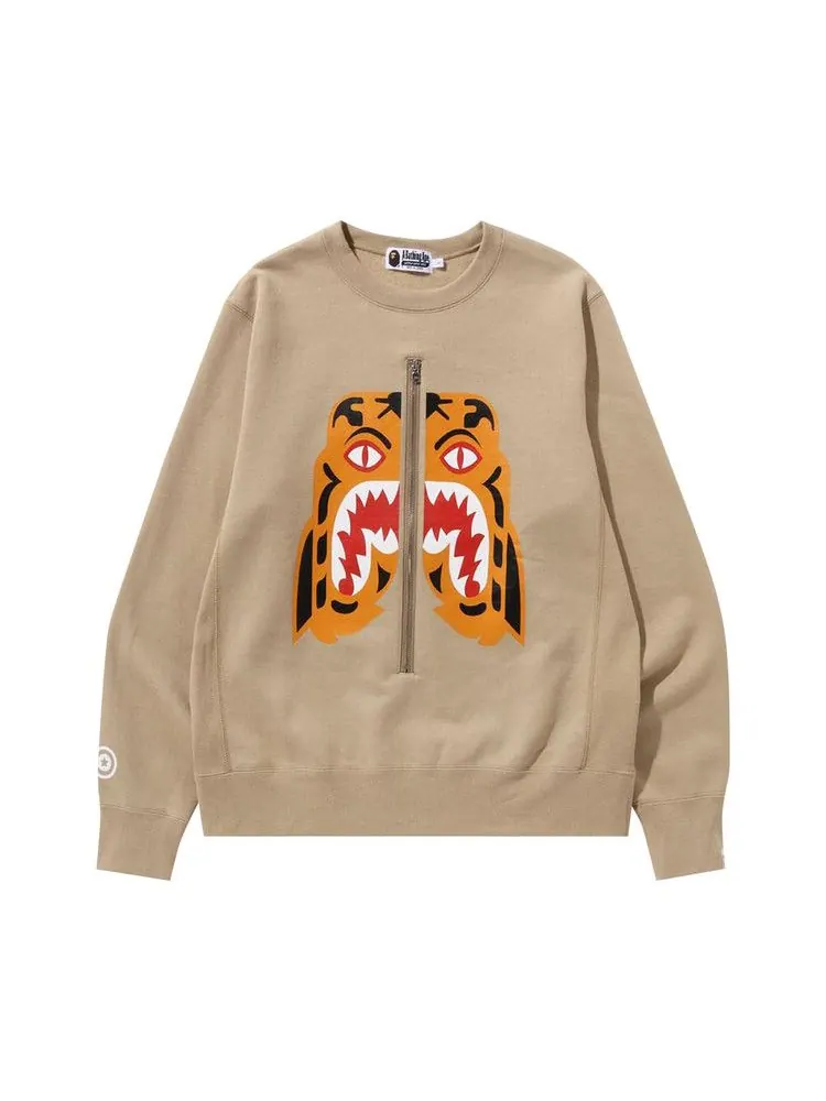 Толстовка BAPE Tiger Crewneck 'Beige' — изображение 1 из 1, бежевый