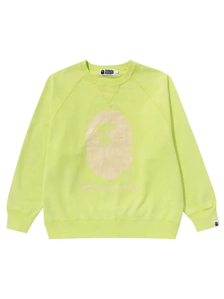 Свитер BAPE A Bathing Ape Overdye Relaxed Fit Crewneck — изображение 1 из 1, желтый