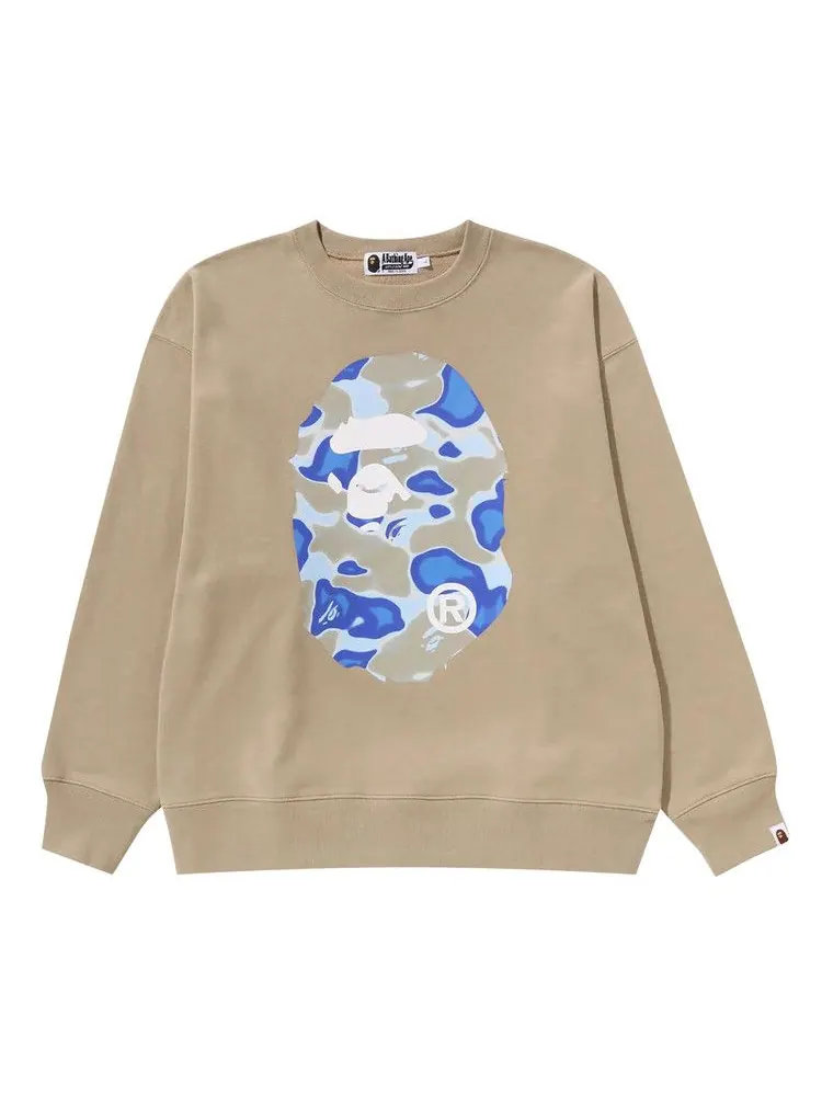 Толстовка BAPE Liquid Camo Ape Head Relaxed Fit Crewneck Sweat 'Beige' — изображение 1 из 1, бежевый