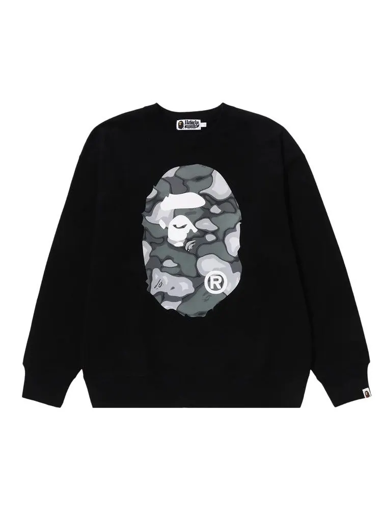 Свитер BAPE Liquid Camo Ape Head Relaxed Fit Crewneck Sweat — изображение 1 из 1, черный