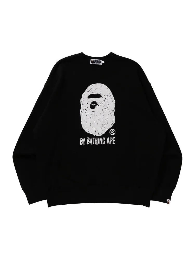 Свитер BAPE Hand Draw Ape Head Crewneck — изображение 1 из 1, черный