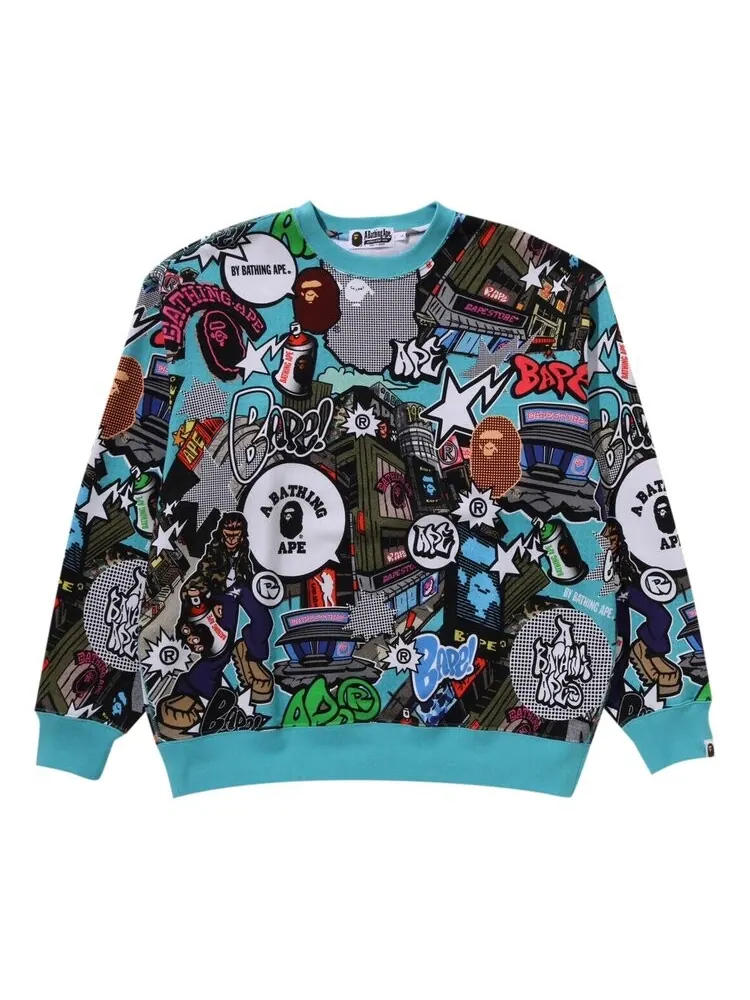 Толстовка BAPE Comic Art Crewneck — изображение 1 из 1, мульти