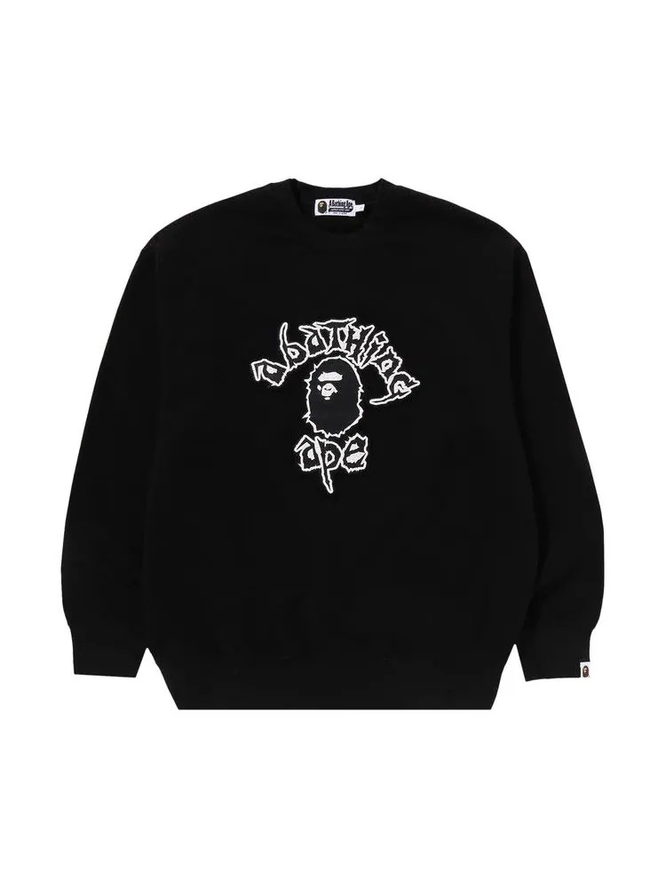 Свитер BAPE Mad Ape College Heavy Washed Crewneck — изображение 1 из 1, черный