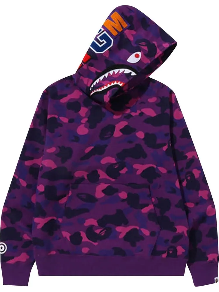 Худи BAPE Color Camo Shark Pullover 'Purple' — изображение 1 из 2, фиолетовый