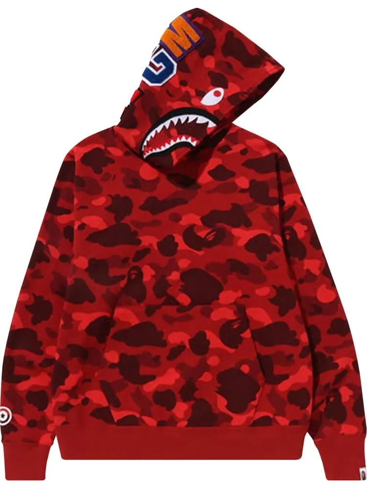 Худи BAPE Color Camo Shark Pullover 'Red' — изображение 1 из 2, красный