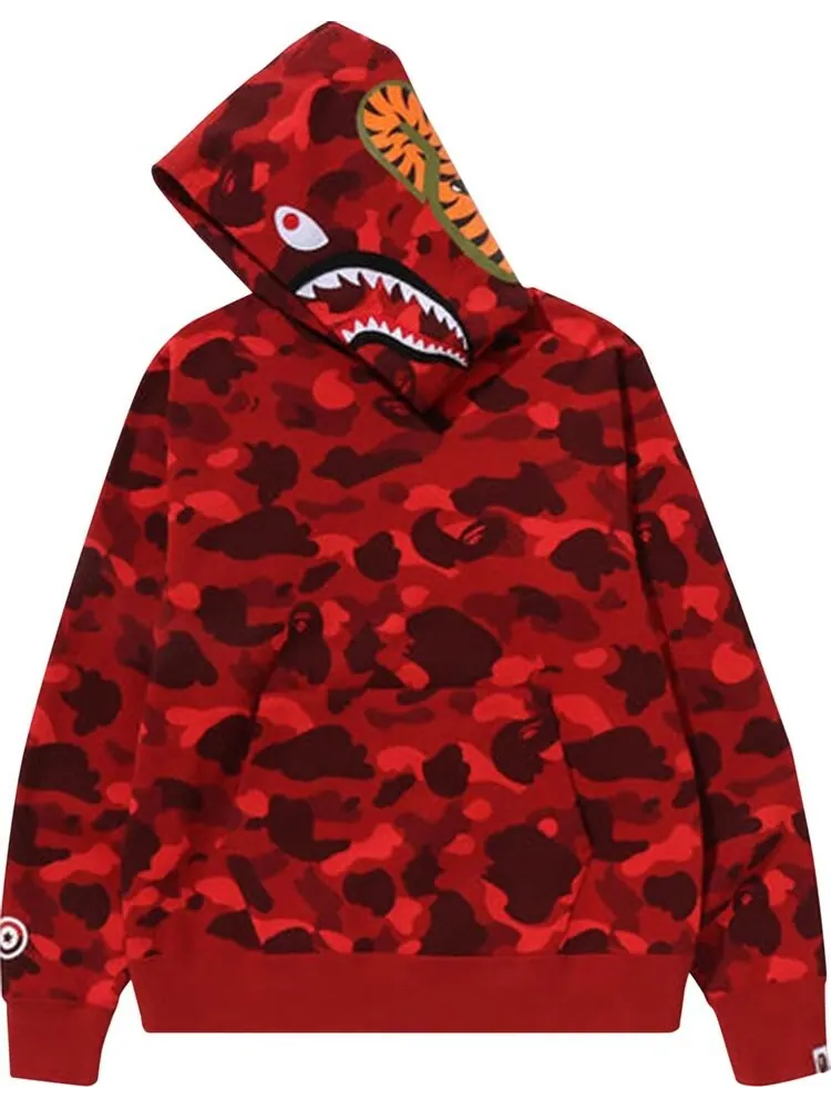 Худи BAPE Color Camo Shark Pullover 'Red' — изображение 2 из 2, красный
