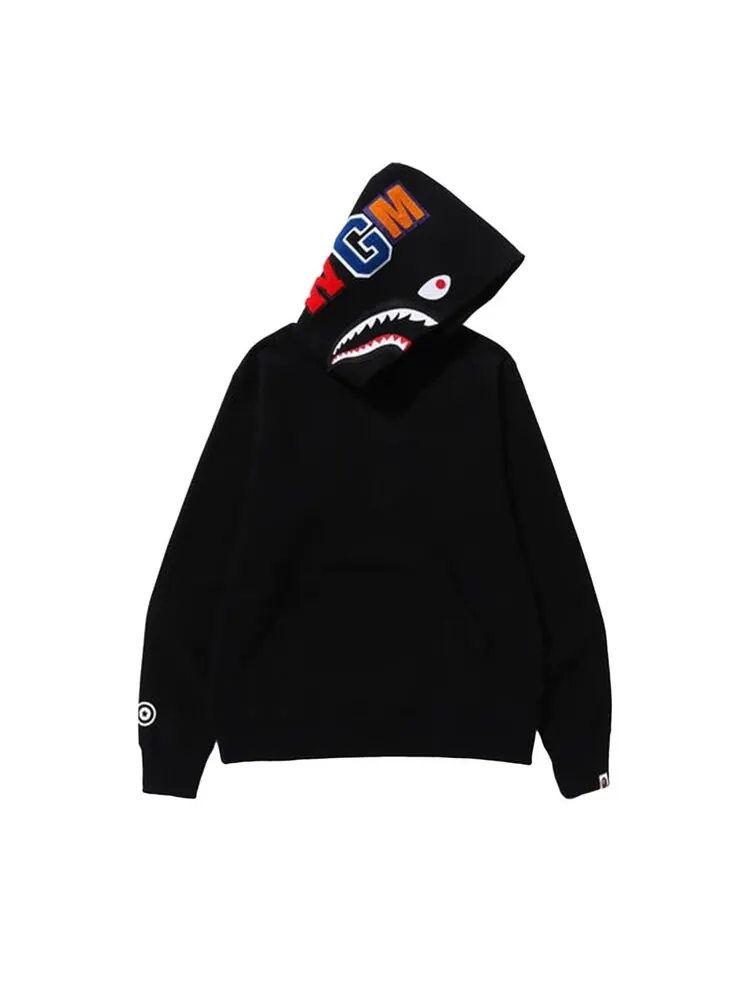 Худи BAPE Shark Pullover 'Black' — изображение 2 из 3, черный