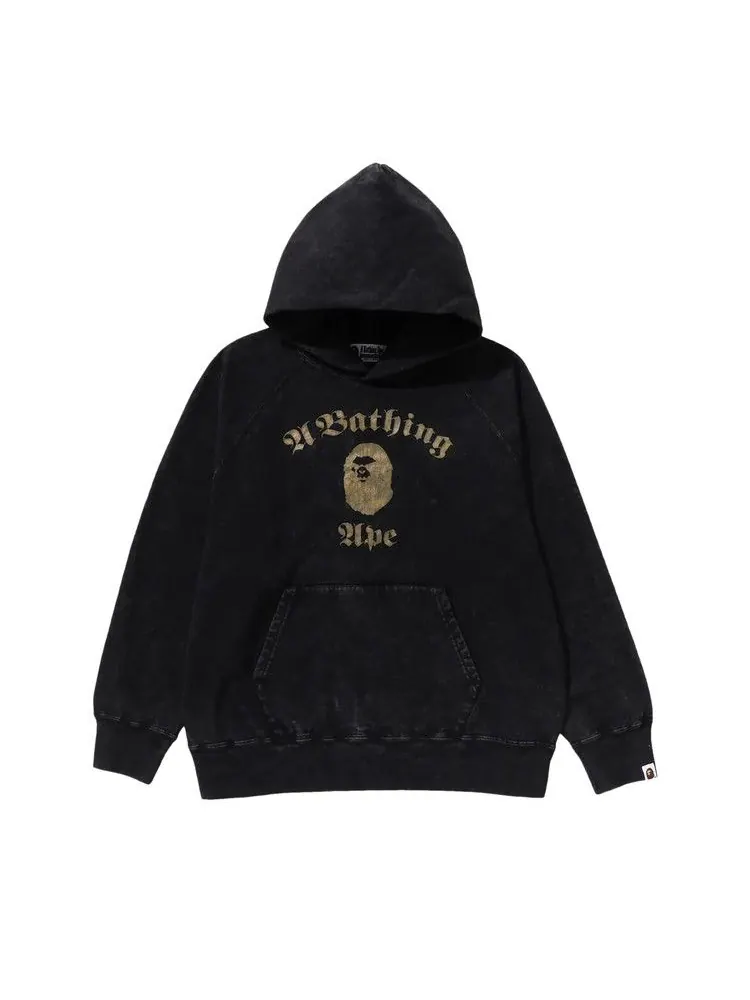 Худи BAPE A Bathing Ape Overdye Pullover Relaxed Fit Hoodie — изображение 1 из 1, черный