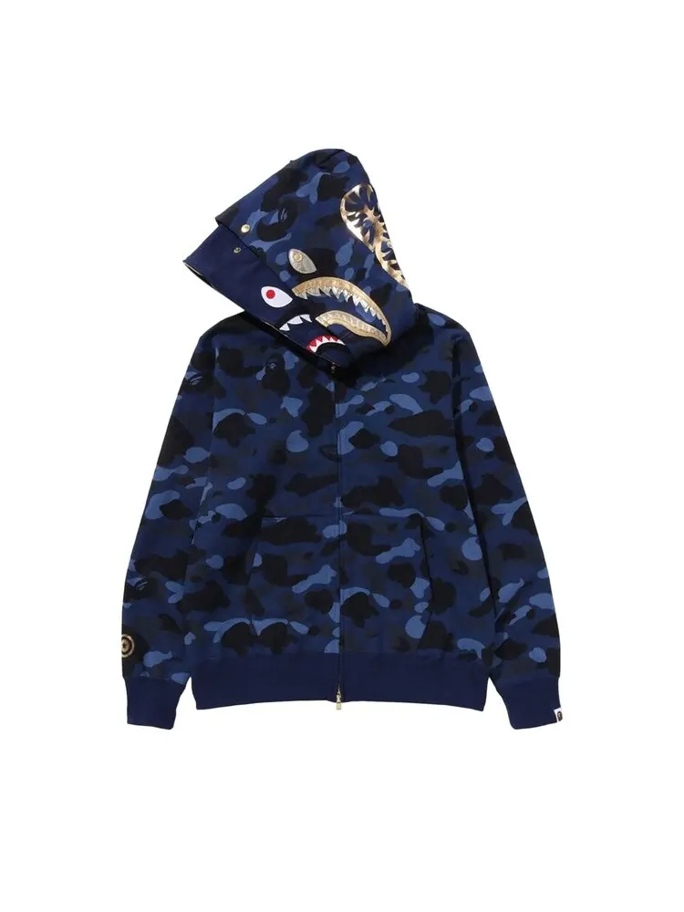 Худи BAPE Color Camo Double Shark Full Zip 'Navy' — изображение 4 из 4, синий