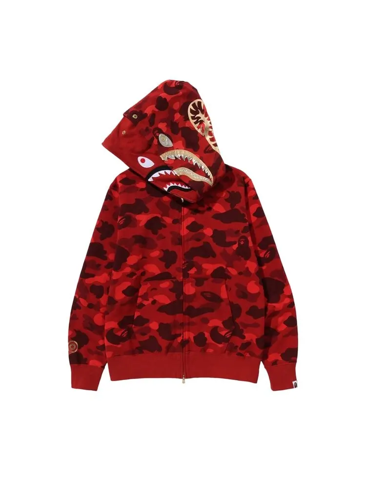 Худи BAPE Color Camo Double Shark Full Zip 'Red' — изображение 4 из 4, красный
