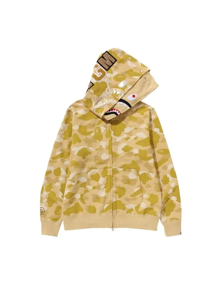 Худи BAPE Color Camo Double Shark Full Zip 'Yellow' — изображение 2 из 3, желтый