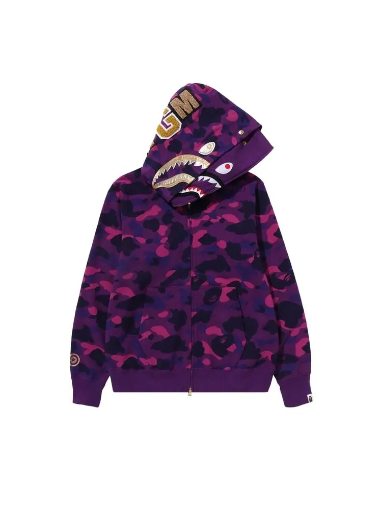 Худи BAPE Color Camo Double Shark Full Zip 'Purple' — изображение 2 из 3, фиолетовый