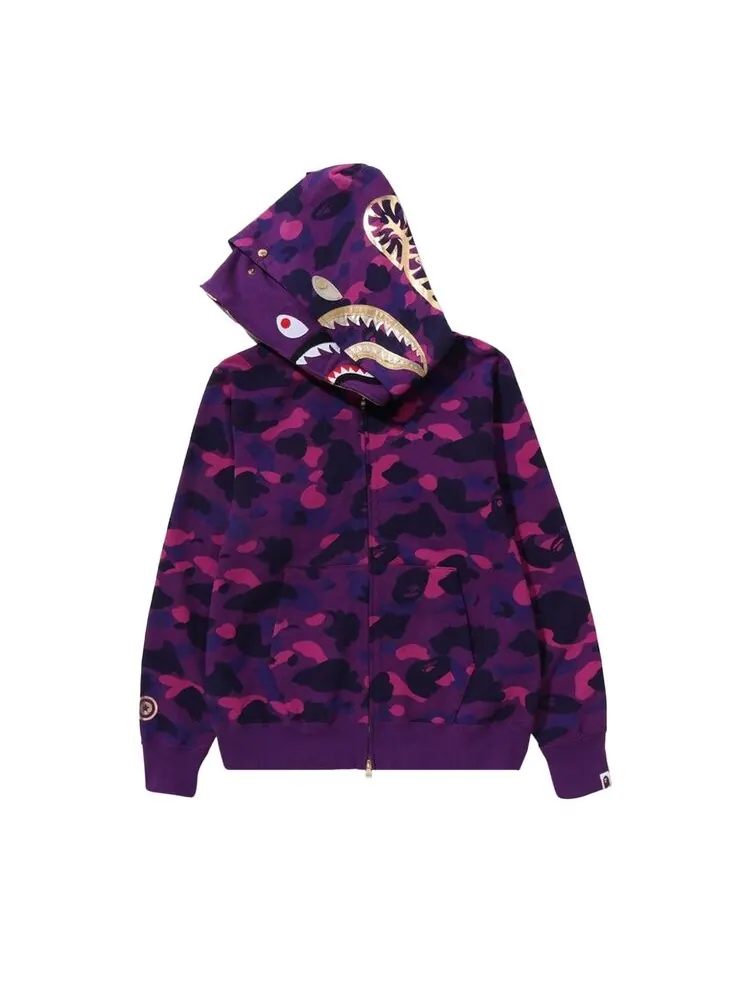 Худи BAPE Color Camo Double Shark Full Zip 'Purple' — изображение 3 из 3, фиолетовый
