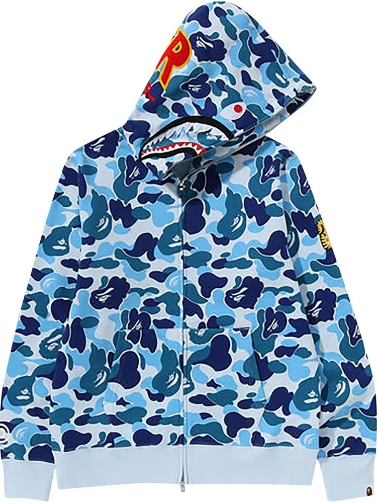 Худи BAPE ABC Camo Shark Full Zip 'Blue' — изображение 1 из 2, синий