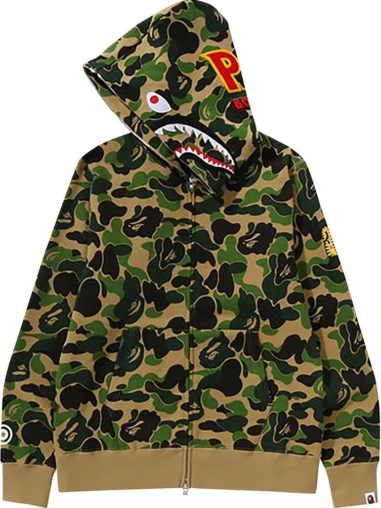 Худи BAPE ABC Camo Shark Full Zip 'Green' — изображение 2 из 2, зеленый