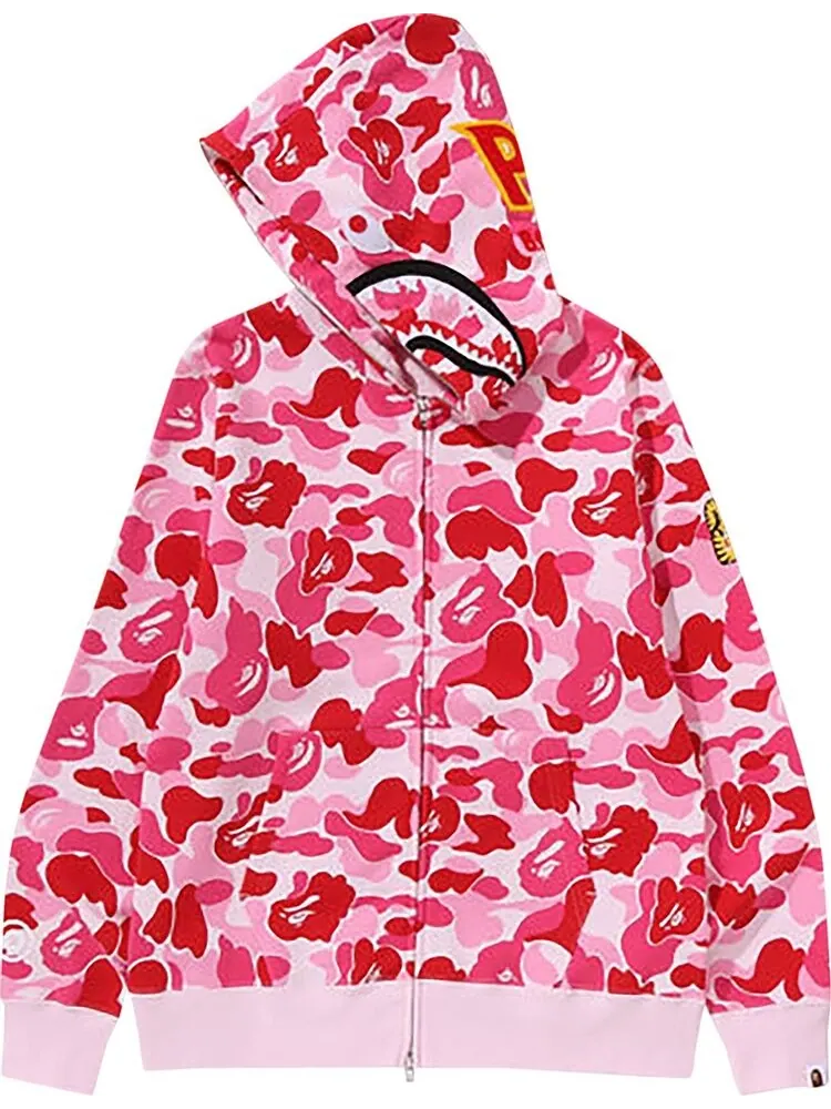 Худи BAPE ABC Camo Shark Full Zip 'Pink' — изображение 2 из 2, розовый