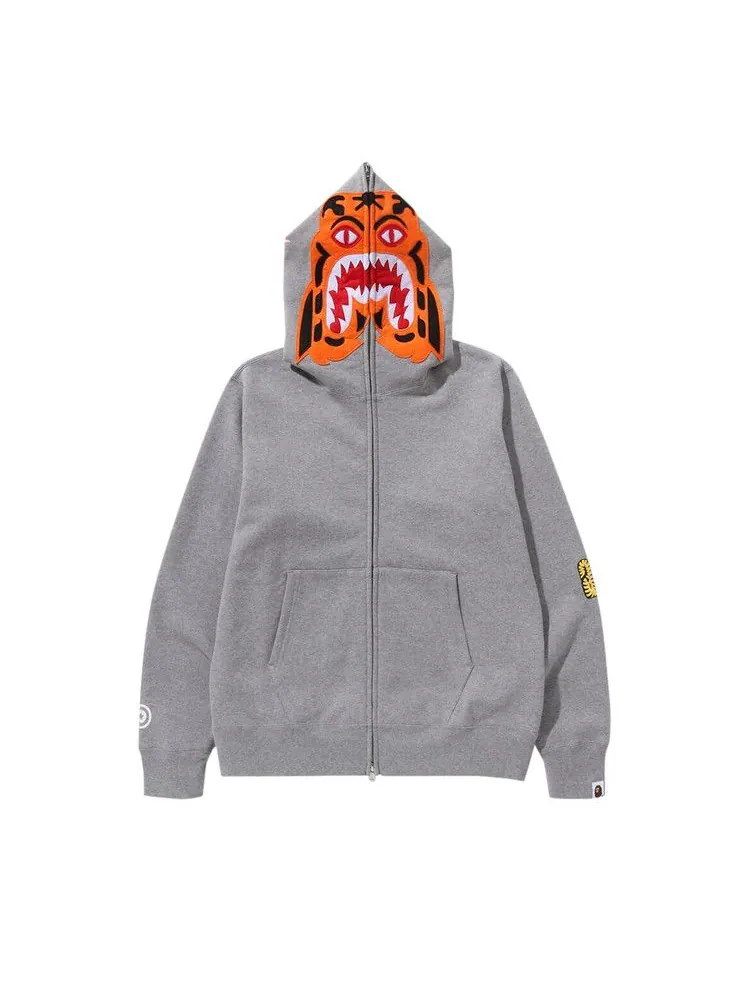 Худи BAPE Tiger Full Zip Hoodie — изображение 1 из 1, серый