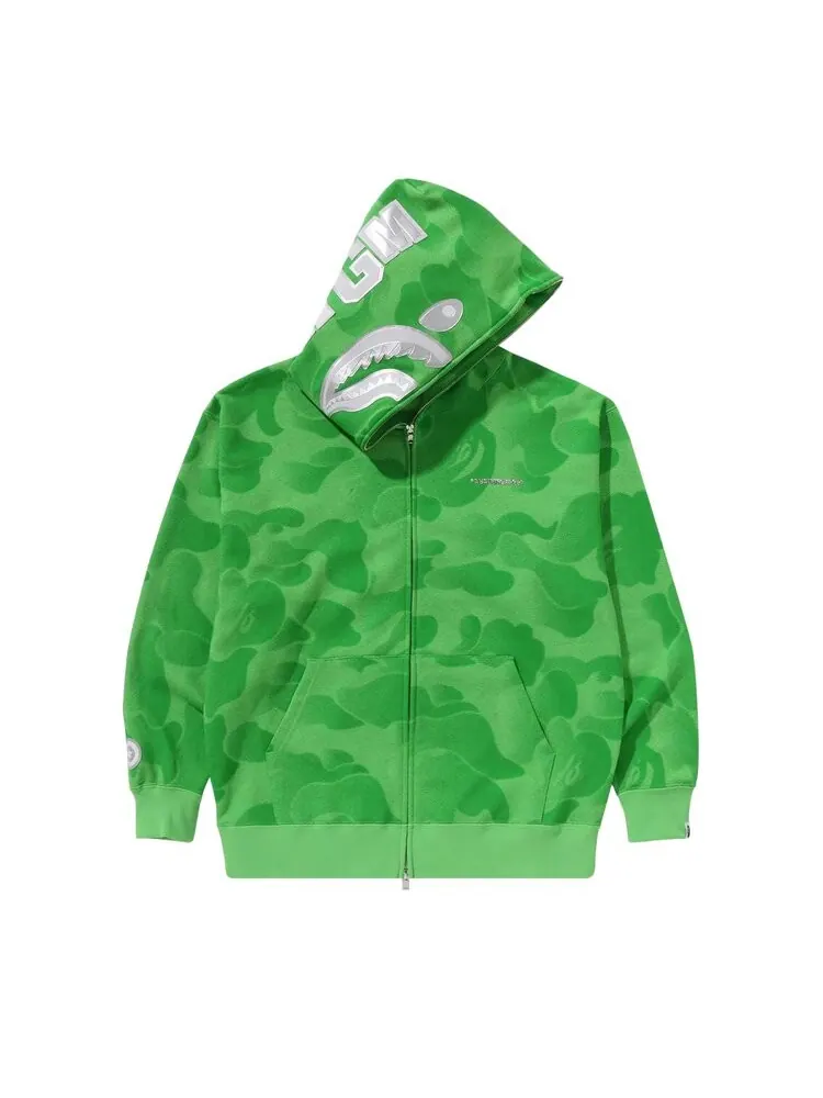 Худи BAPE Ink Camo Shark Zip Hoodie — изображение 1 из 3, зеленый