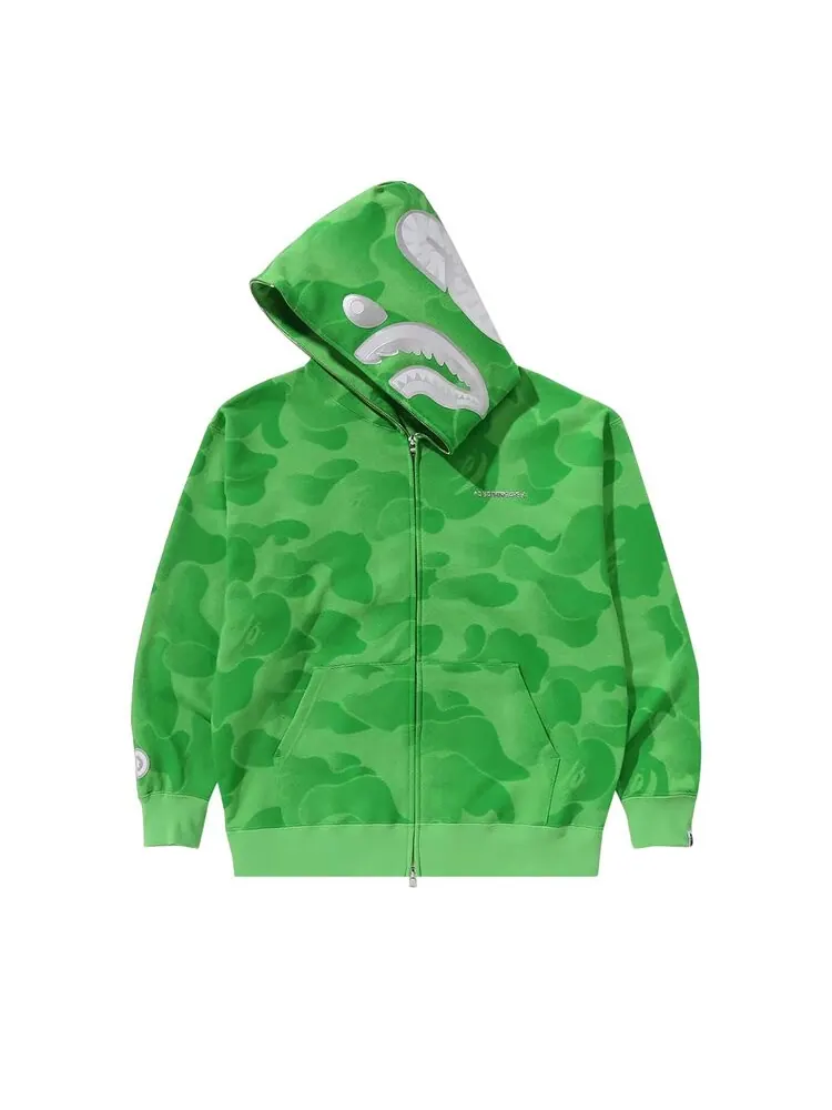 Худи BAPE Ink Camo Shark Zip Hoodie — изображение 2 из 3, зеленый