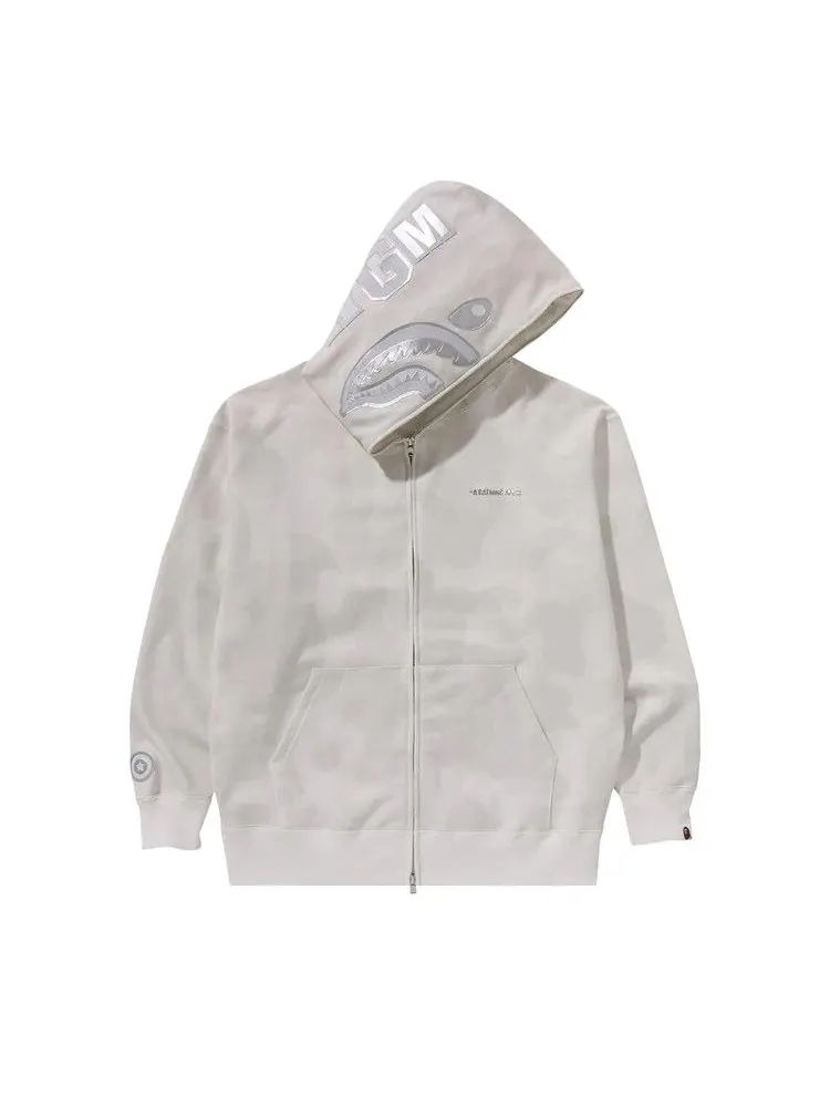 Худи BAPE Ink Camo Shark Zip Hoodie — изображение 1 из 1, белый