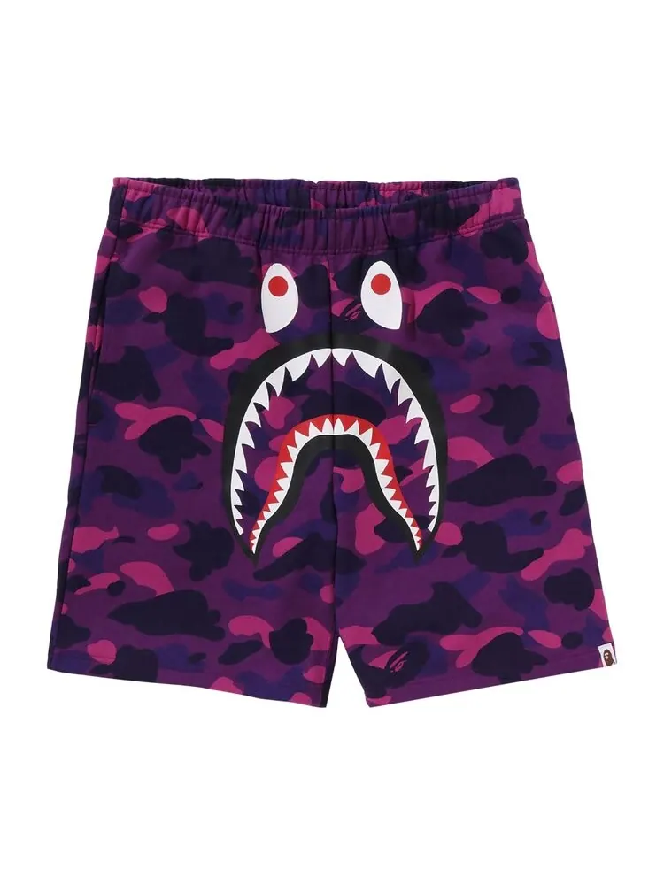 Шорты BAPE ABC Camo Shark Sweatshorts — изображение 1 из 2, фиолетовый