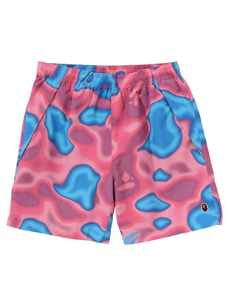 Шорты BAPE Liquid Camo One Point Beach Shorts — изображение 1 из 3, розовый