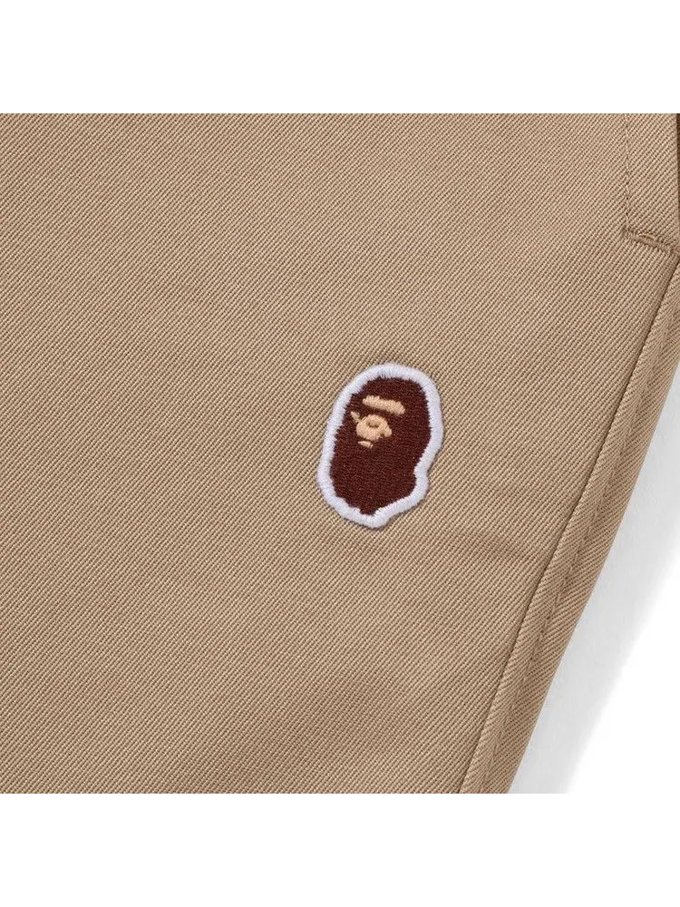 Шорты BAPE Ape Head One Point 2 Pleat Easy Chino Shorts — изображение 3 из 3, бежевый