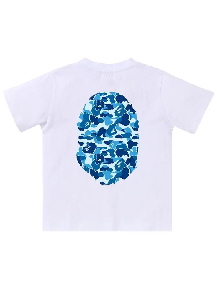 Футболка BAPE Kids ABC Camo Big Ape Head Tee — изображение 2 из 2, белый/синий