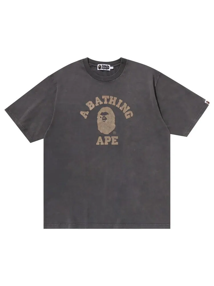 Футболка BAPE Overdye College Relaxed Fit Tee — изображение 1 из 1, темно-серый