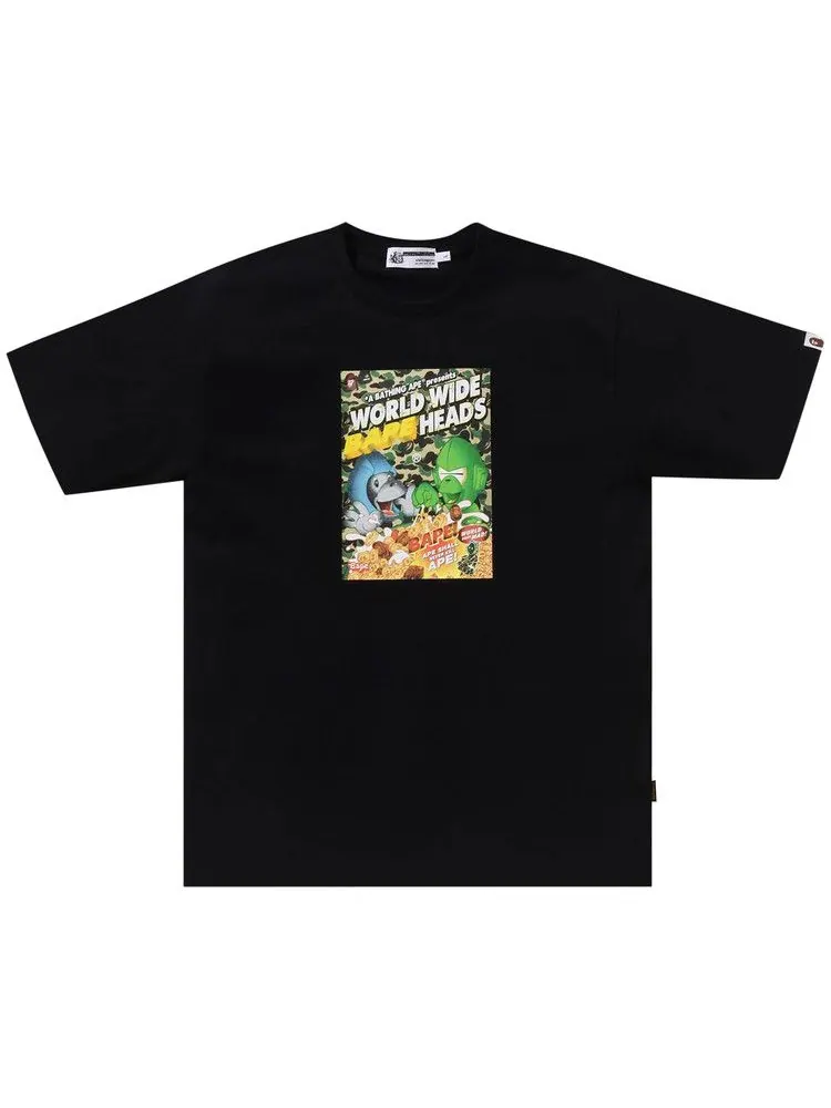 Футболка BAPE Heads Flyer Tee 'Black' — изображение 1 из 2, черный