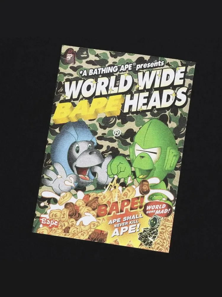 Футболка BAPE Heads Flyer Tee 'Black' — изображение 2 из 2, черный