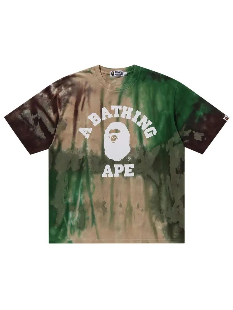 Футболка BAPE Ice Dye College Relaxed Fit Tee — изображение 1 из 3, зеленый