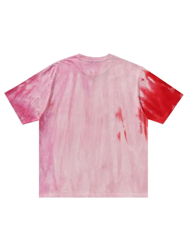 Футболка BAPE Ice Dye College Relaxed Fit Tee — изображение 2 из 3, розовый