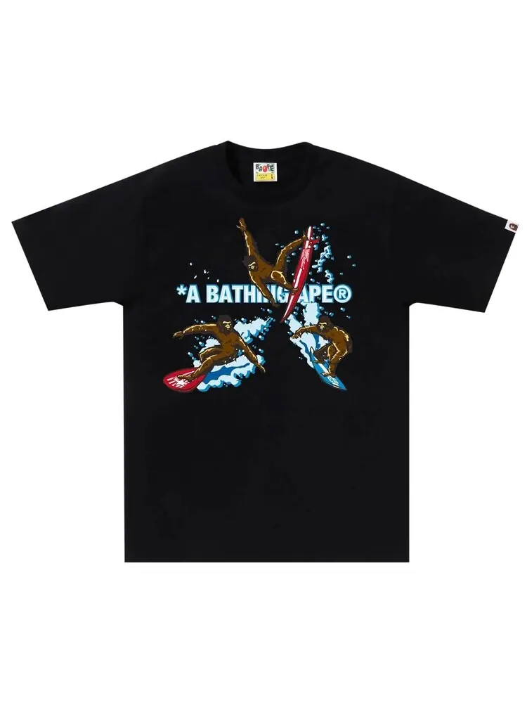 Футболка BAPE Surfing Apes Tee — изображение 1 из 1, черный