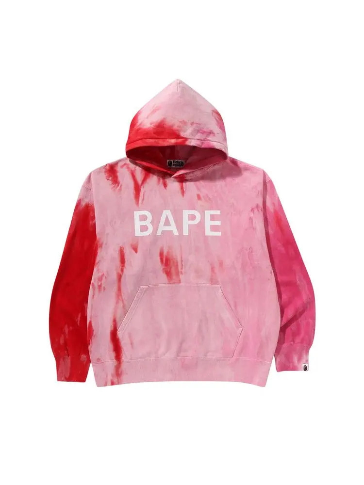 Худи BAPE Ice Dye Relaxed Fit Pullover Hoodie — изображение 1 из 3, розовый