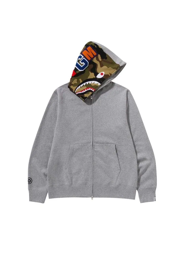 Худи BAPE 1st Shark Full Zip Hoodie — изображение 3 из 4, серый