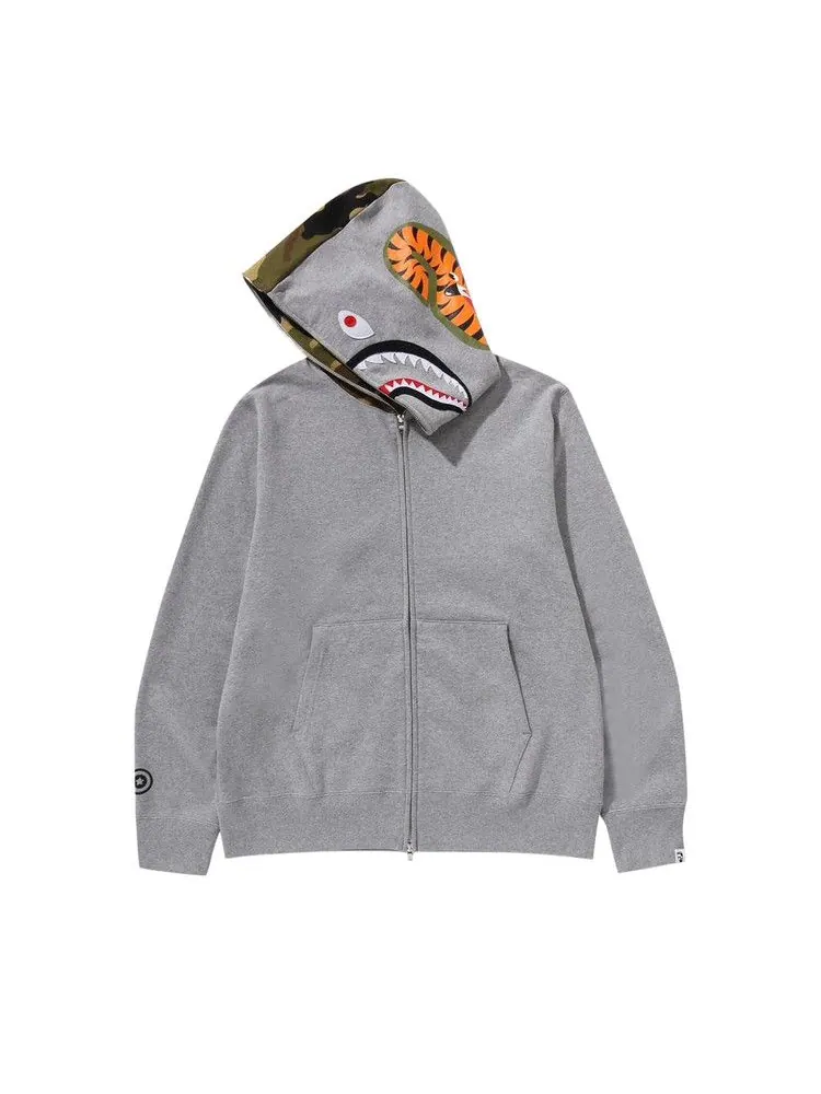 Худи BAPE 1st Shark Full Zip Hoodie — изображение 4 из 4, серый