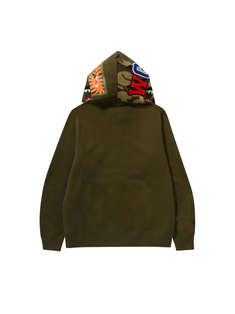 Худи BAPE 1st Shark Full Zip Hoodie — изображение 2 из 3, оливковый