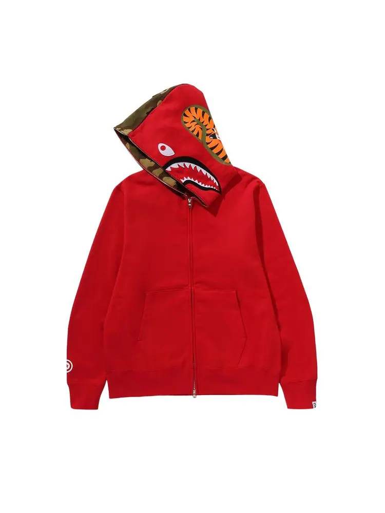 Худи BAPE 1st Shark Full Zip Hoodie — изображение 3 из 3, красный