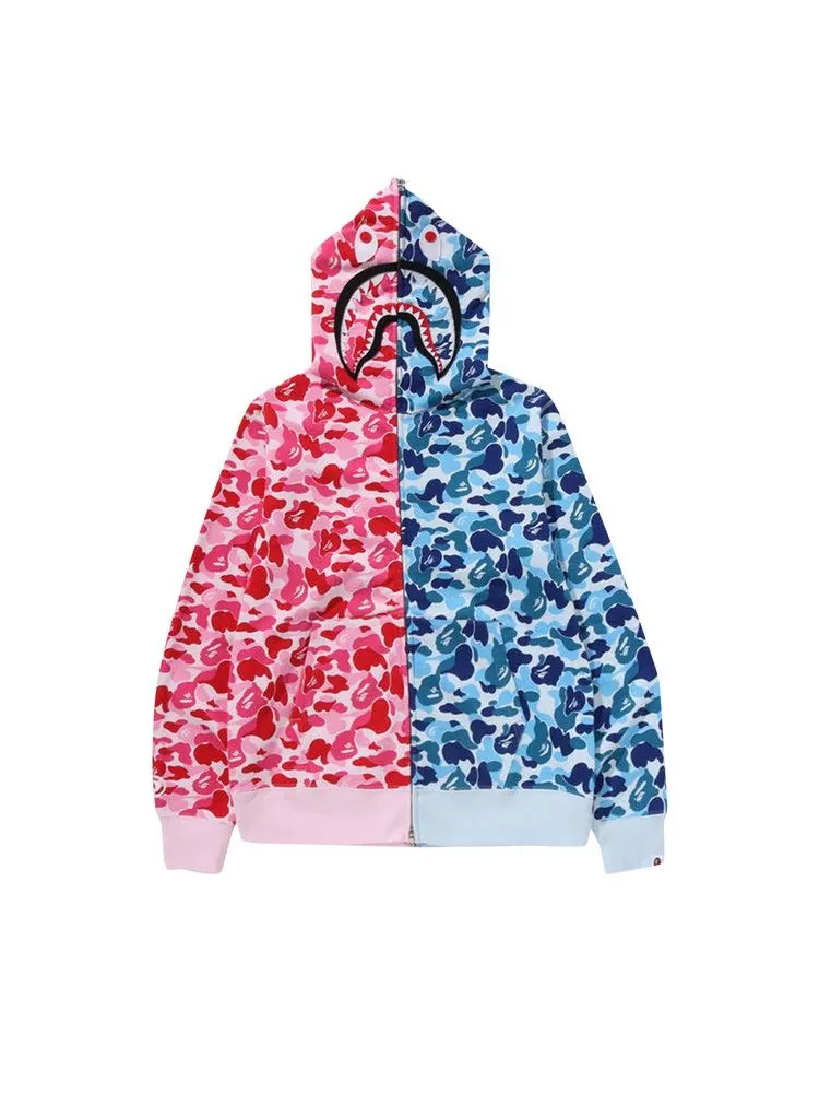 Худи BAPE ABC Camo Separate Shark Full Zip Hoodie — изображение 1 из 1, розовый