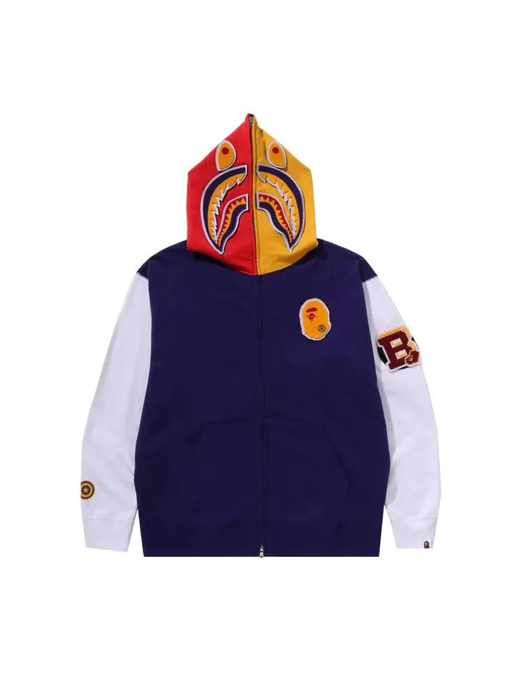 Худи BAPE Shark Full Zip Hoodie US — изображение 1 из 3, темно-синий