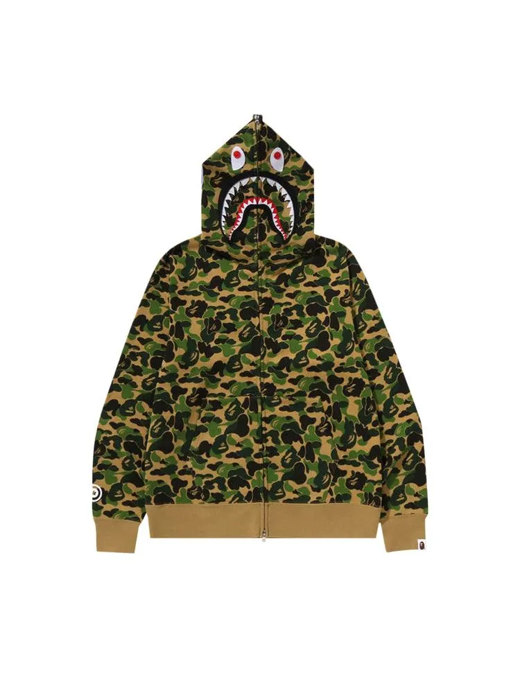 Худи BAPE ABC Camo Separate Shark Full Zip Hoodie — изображение 1 из 1, зеленый