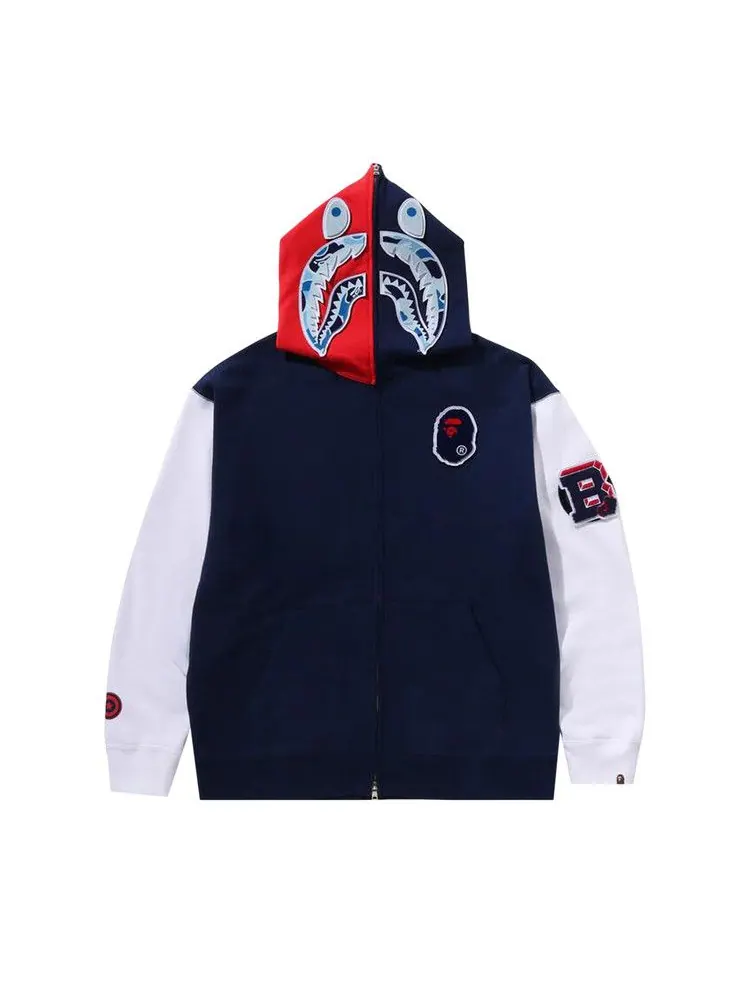 Худи BAPE Shark Full Zip Hoodie UK — изображение 1 из 2, темно-синий